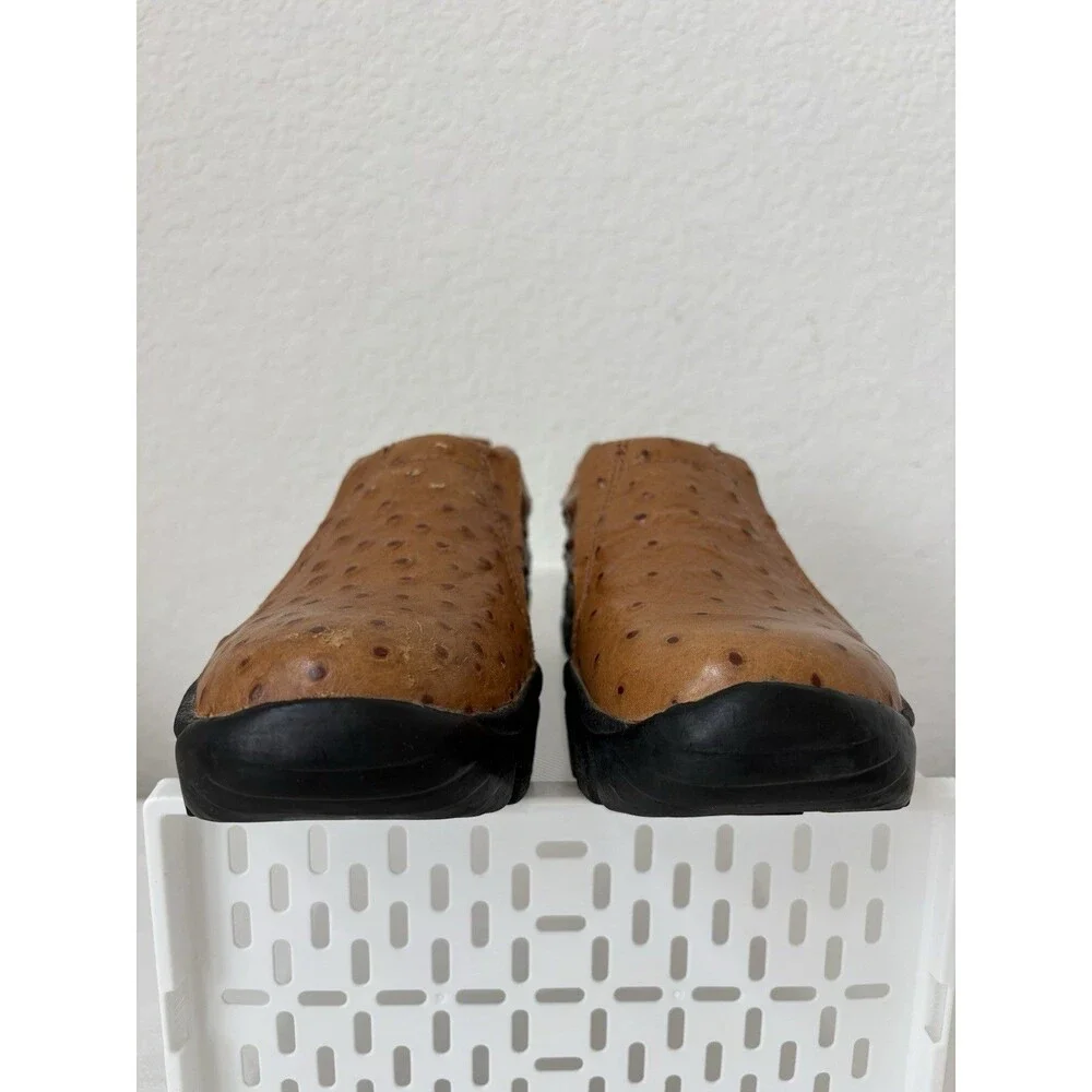 Roper Cotter Ostrich Print Slip-on Casual Shoes Men’s Size 7.5 Tan Rugged Charm